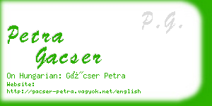 petra gacser business card